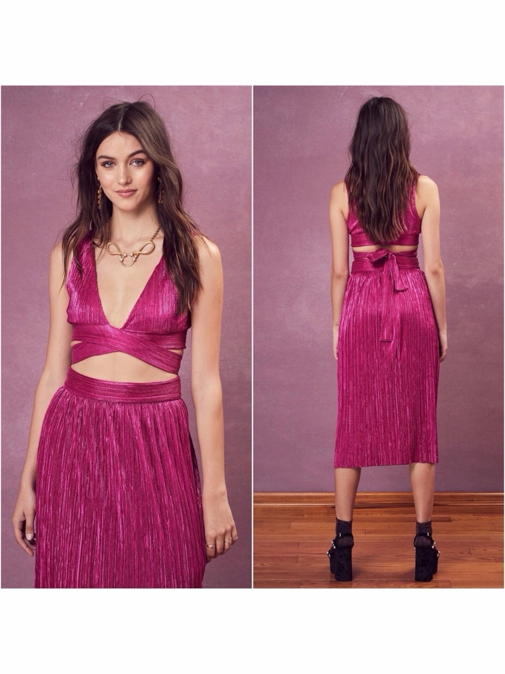 FOR LOVE & LEMONS MARION CROSS FRONT CROP TOP SZ MEDIUM - BNWT